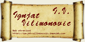 Ignjat Vilimonović vizit kartica